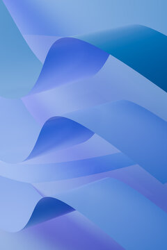 Abstract blue ribbon curves flowing for modern design background
