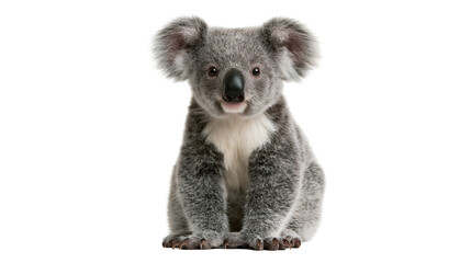 Fluffy grey koala bear sitting and looking forward © Cressida