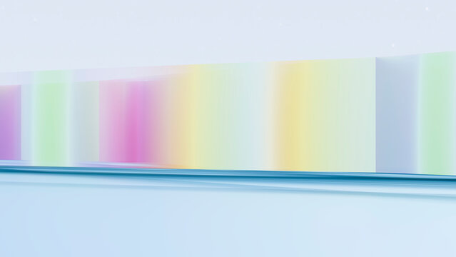 Abstract blurred horizontal bands of soft pastel colors and blue lines