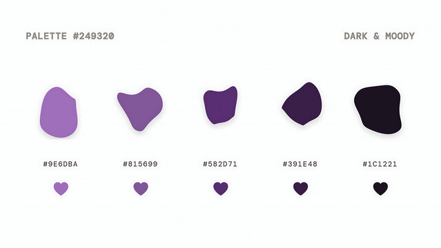 Dark Moody Purple Color Palette with Hex Codes