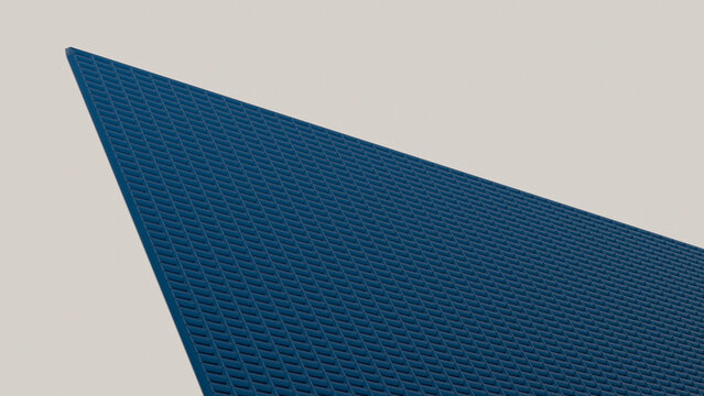 Blue triangular grid surface featuring a modern textured pattern
