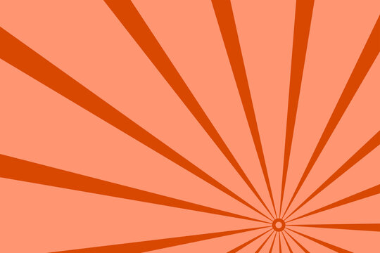 Abstract sunburst pattern featuring vibrant peach and orange converging geometric lines radiating outward from a single point to create dynamic retro style minimalist graphic art background