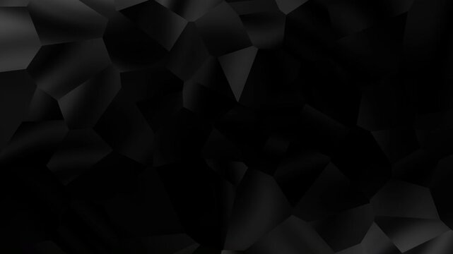 3d black and dark grey abstract geometric polygon surface motion background loop 4k