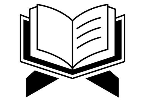 Open Holy Quran Book Silhouette Icon for Islamic Religious Reading and Education Isolated on Transparent Background