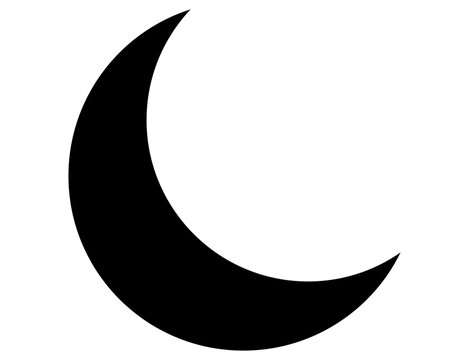 Crescent Moon Silhouette Icon Symbolizing Islamic Faith Ramadan Mubarak and Eid Celebration Isolated on Transparent Background