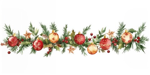 Obraz premium Christmas pattern border illustration ornaments christmas ornaments.