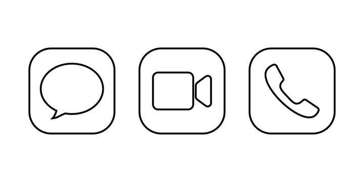 iPhone Communication App Icons in Clean Green Editorial Icon Style