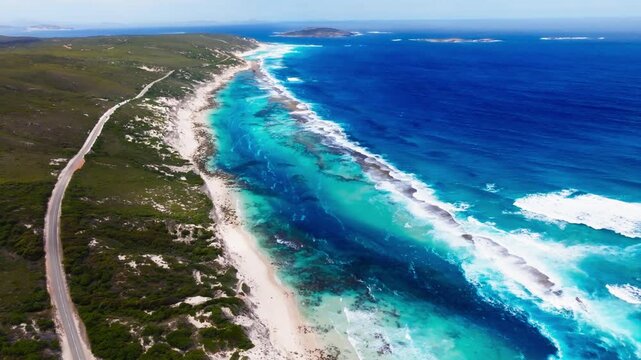 The Ten Mile Lagoon filmed with a drone, Esperance Australia