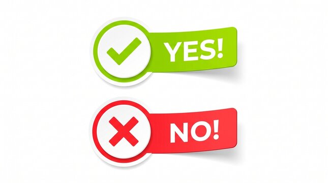 Checkmark and cross buttons for yes or no confirmation.