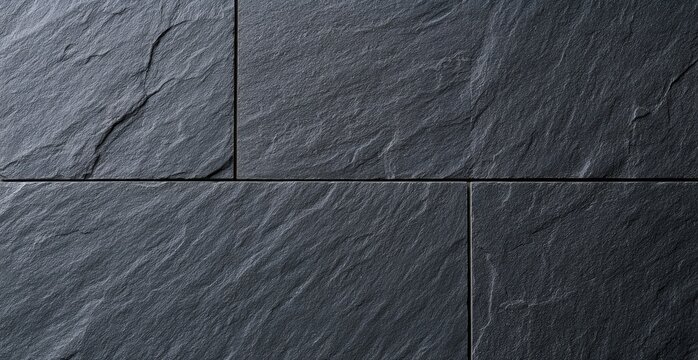 Dark Slate Stone Wall Texture Background Close Up.