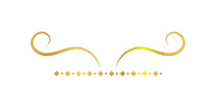 Luxurious golden decorative flourish vector ornament featuring elegant swirls.