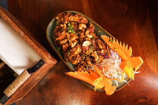 Indian Fast Food &ndash; Crispy Chicken 65 and Corn 65 Served Restaurant Style
