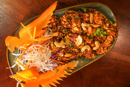 Indian Fast Food &ndash; Crispy Chicken 65 and Corn 65 Served Restaurant Style
