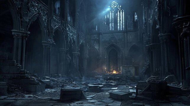 The echoes of magic linger among the crumbling structures of the abandoned academy.