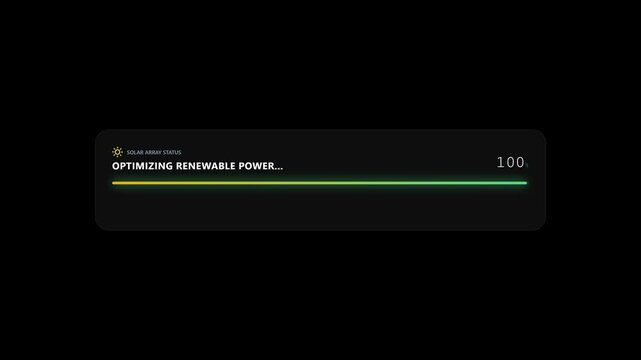 Seamless loop solar array status optimizing renewable power progress bar