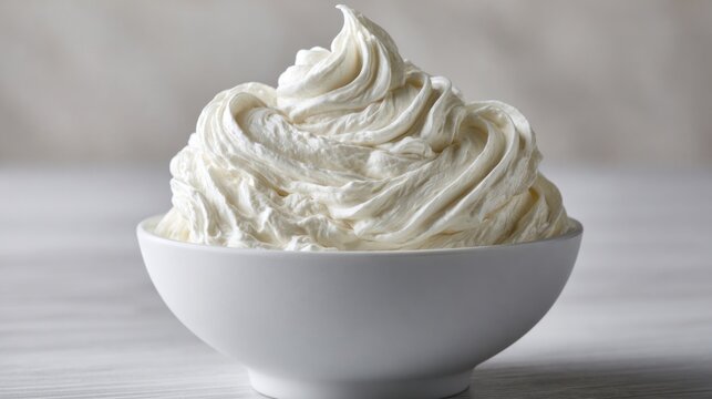 Whipped cream in bowl