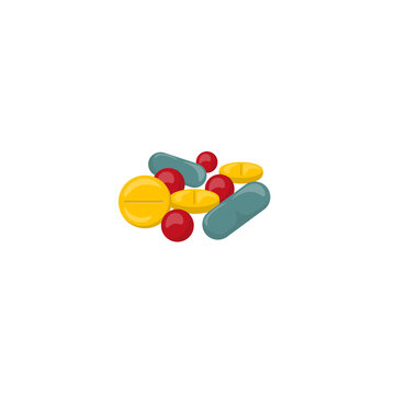 Collection of colorful pills and capsules rests on transparent background medicine pharmaceutical drugs tablets vitamins