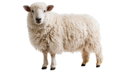 Fluffy white sheep standing and looking forward © Isadora