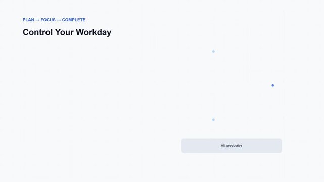 Modern time management dashboard showing productivity tracking tools