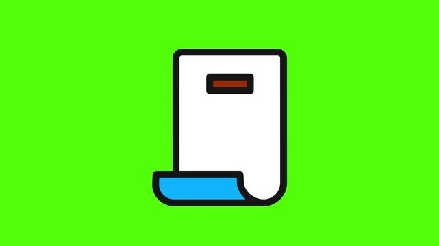 Blank document icon with paper sheet and blue corner for file, document and office concept 4k animation video