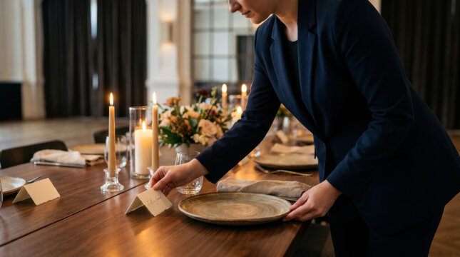 Event seating dinner table setting candlelight banquet hall elegant hospitality event planner dining table arrangement formal dinner celebration