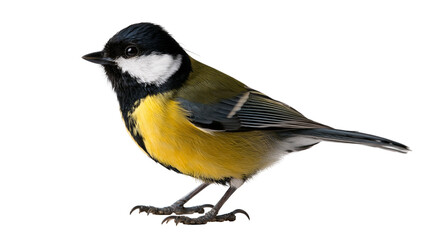 Great tit bird with yellow breast and black head feathers © Lyra