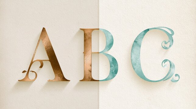 Initial Monogram Set: Half-and-half letters with contrasting finishes for family branding