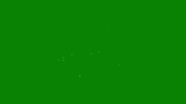 Luxury white glitter sparkle animation fairy dust glowing star particles burst twinkling shimmer line effect doodle stars magic light effect transition. green screen background, 4K loop video