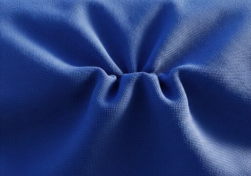Abstract background of deep blue fabric with soft folds.