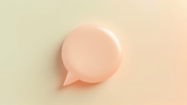 Peach speech bubble. Minimalist design, soft lighting, simple background. Focus on communication concept, rounded shape.
