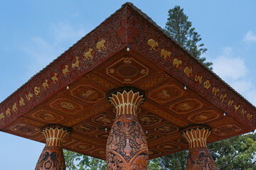 Carved Wooden Pavilion A beautifully © Anastasiia