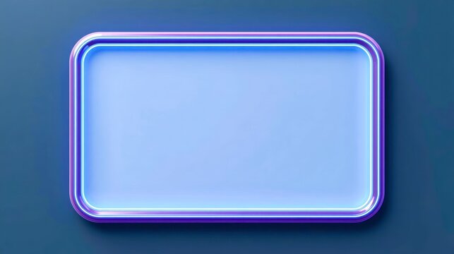 Blue glowing rectangle frame against dark blue background