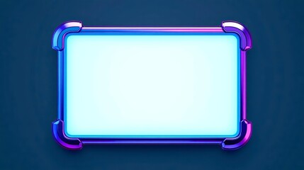 Fototapeta premium Neon frame glows with electric blue and purple hues