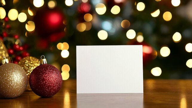 High-quality 6x4 blank white card layout for festive occasions.