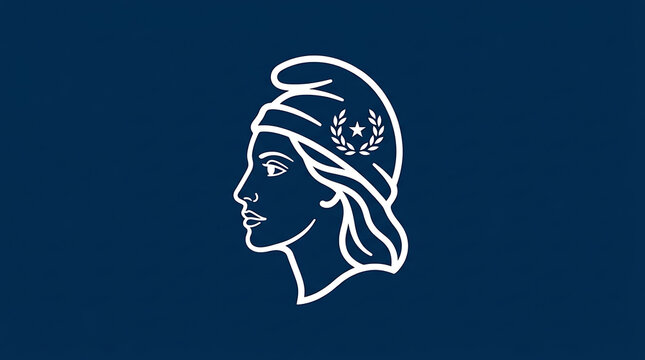 Profile view of Marianne wearing a Phrygian cap with a laurel wreath star emblem