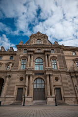 Fototapeta premium Pavillon colbert louvre museum facade in paris, france, showcasing classic architecture and historical landmark detail