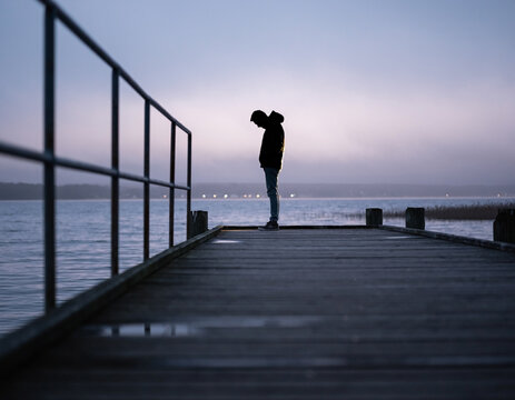 Silhouette  symbolizing solitude and emotional reflection