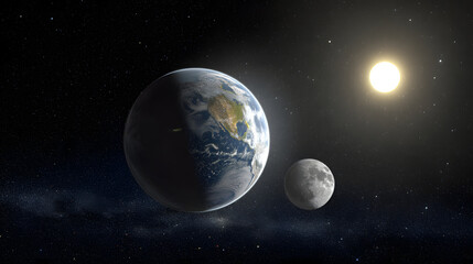 Fototapeta premium Earth and Moon