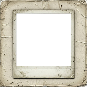 Old distressed vintage film slide frame with empty center.