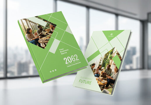 Modern Eco Friendly Sustainability Annual Report Cover and Company Profile Template.	
