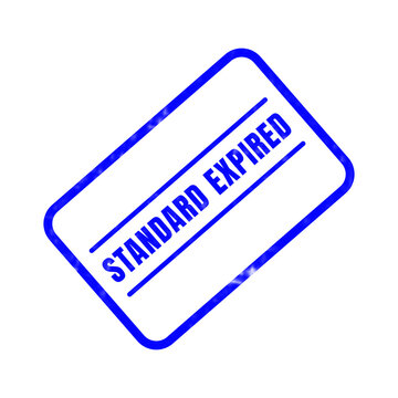 A blue rectangular rubber stamp clearly shows the words standard expired on a plain white surface for use with important official paperwork and documentation