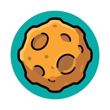 Cute asteroid vector icon illustration