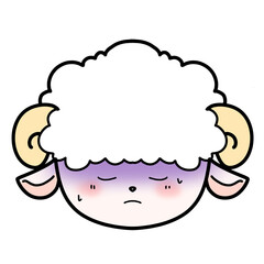Cute sad ram cartoon character © illustATAM