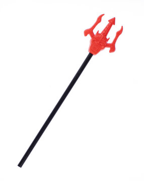 Red devil's trident isolated on a white background