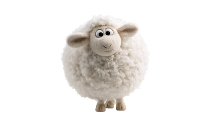 Fluffy round white sheep character with large expressive eyes and small hooves © Alaric