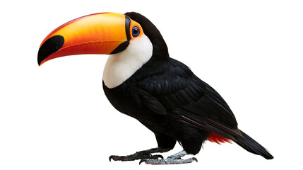 Toco toucan bird with large orange beak and black plumage © Alaric