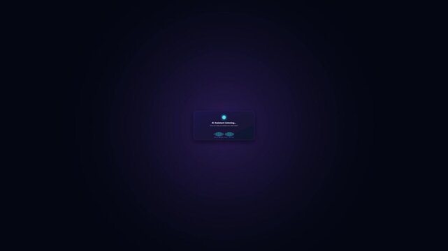 Minimalist Futuristic Digital Interface Loading Screen on Dark Purple Gradient Background