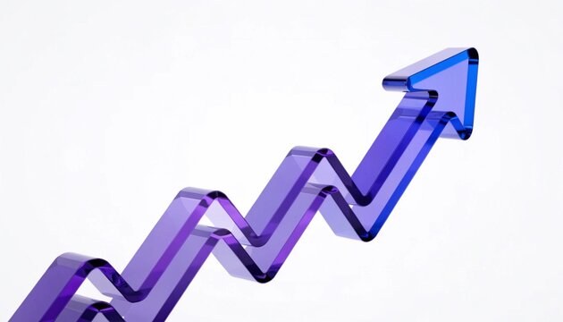 3d upward growth arrow graphic illustration