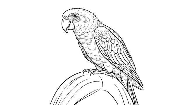 Curious parrot balancing on woman head