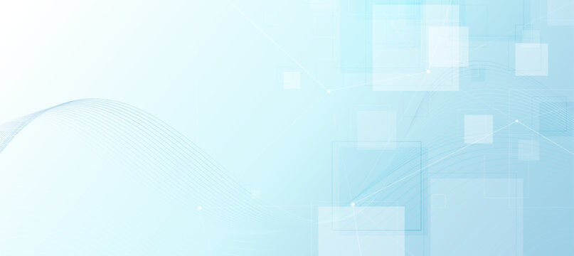 Abstract Blue Medical and Healthcare Vector Background with Geometric Shapes and Wave Lines